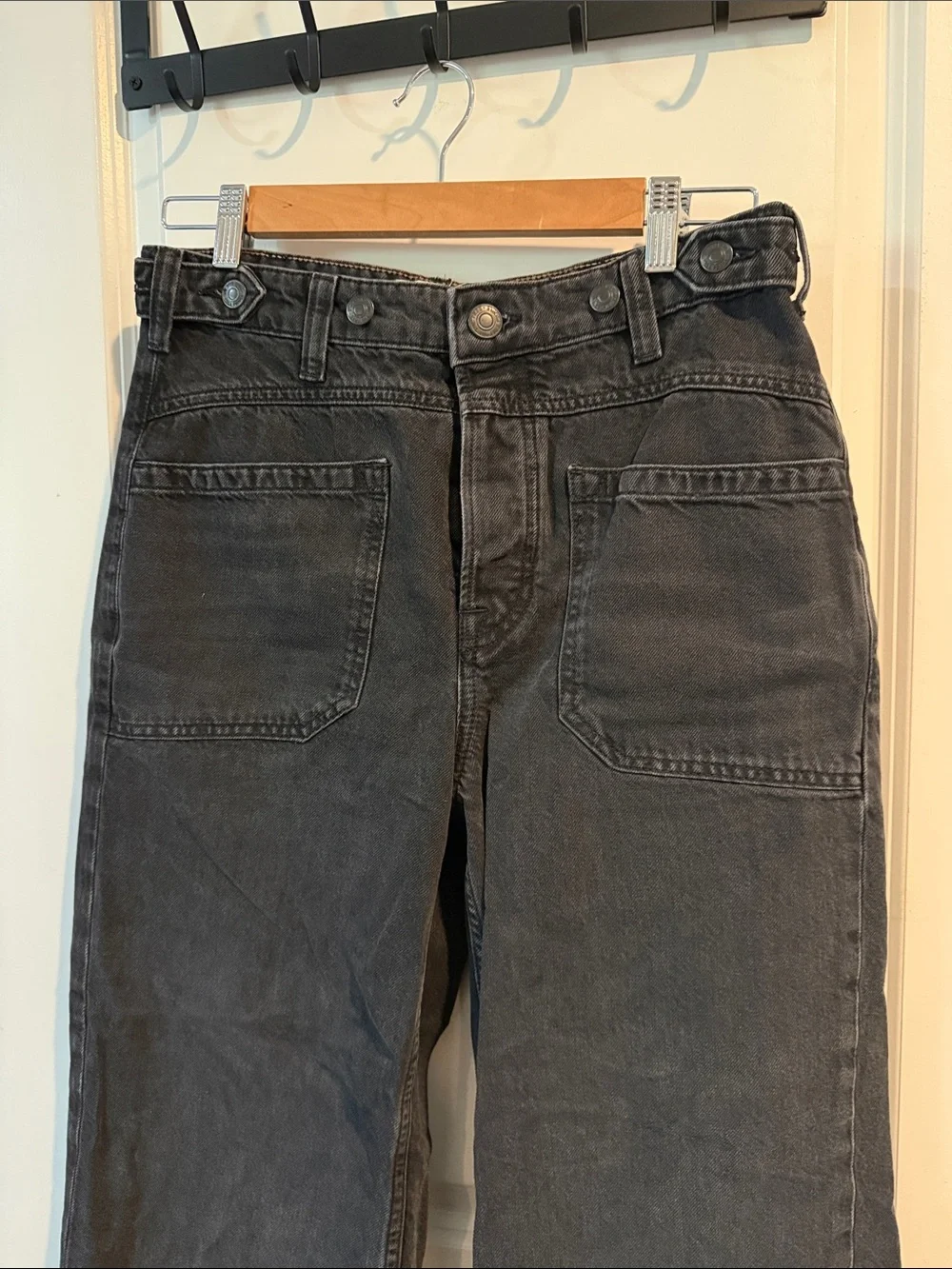 Free People Palmer Black Wide Leg Jeans